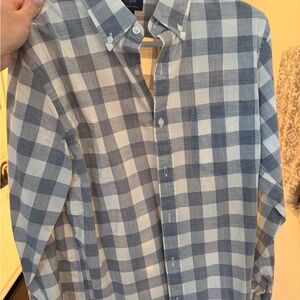 J. Crew Gray and White Checkered Dress Shirt